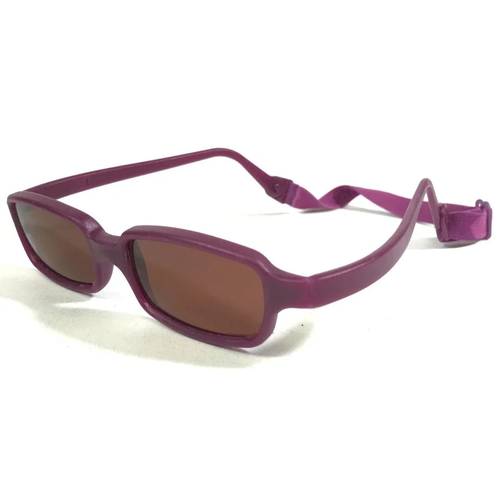 Miraflex Sunglasses NEW BABY 2 Purple Rectangular Frames with Red Lenses